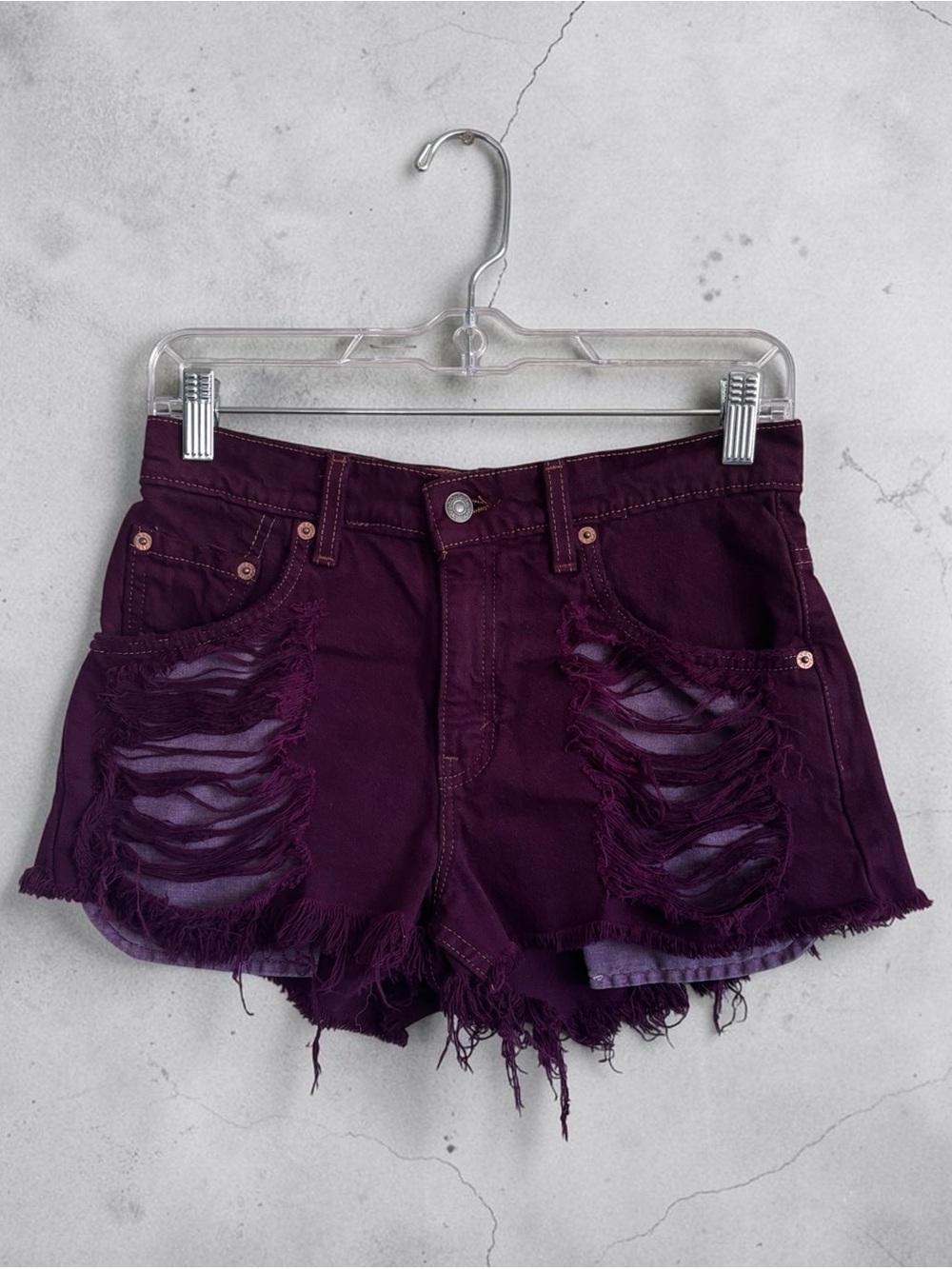 FURST OF A KIND Vintage Levi's Distressed‎ Denim Cutoff Shorts Size 24/25